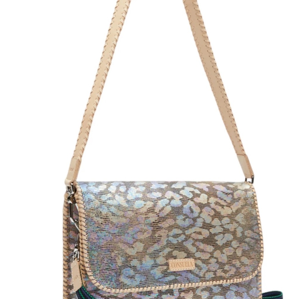 Consuela Tan Crossbody Bag with Elegant Flap Closure